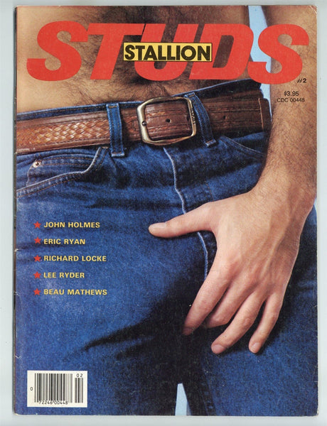 Stallion Studs V1#@ John Holmes 1984 Eric Ryan, Richard Locke, Lee Ryder, Beau Mathews 84pgs Gay Magazine M23697