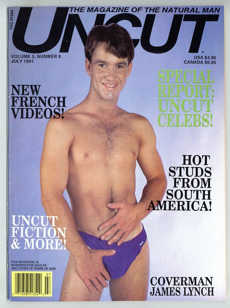 Uncut 1991 James Lynch, Steve Cox, Robert Reyn 84pgs Old Reliable, Tiger Media Vintage Gay Pinup Magazine M23736