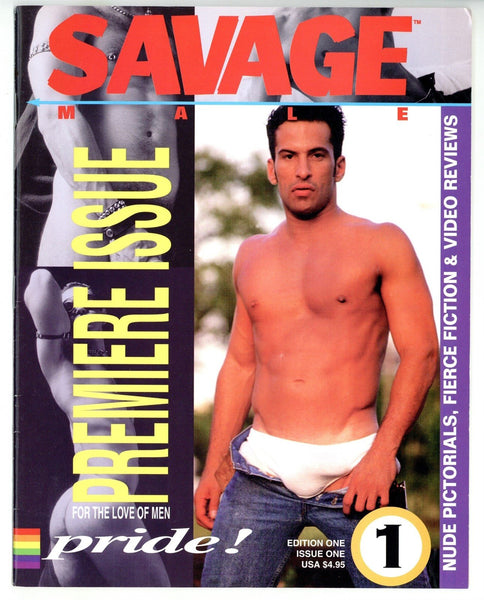 Savage Male Premiere Issue June 1993 Rich Fury, Sinbad Productions 42pgs Falcon Studios Gay Magazine M23862