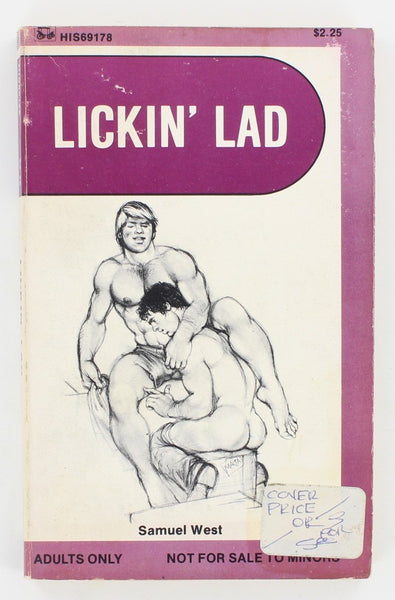 Lickin' Lad by Samuel West 1976 Surrey House HIS69178 HIS69 Series 186pg Gay Pulp Romance Pocket Novel PB163