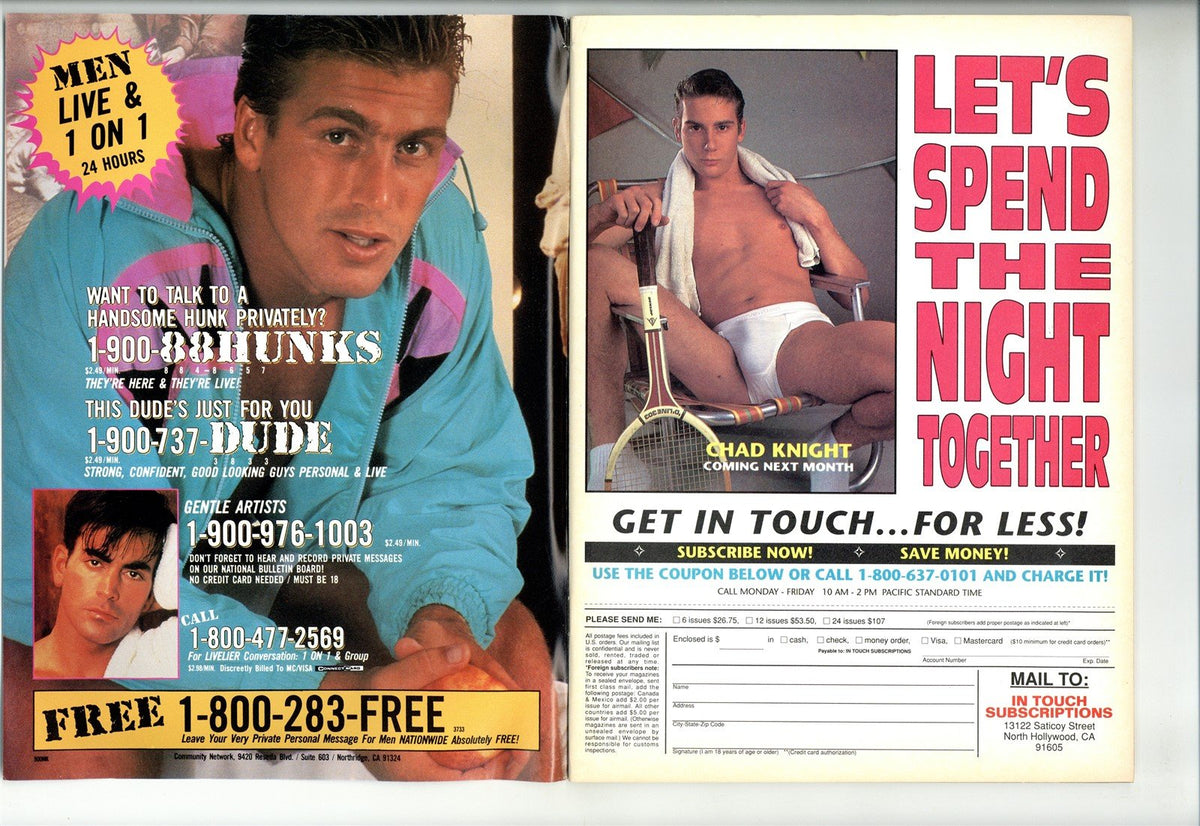 Max Bronner In Touch 1992 Ken Masters Max Bronner 100pgs Matt Miller Gay Pinup Mag ...