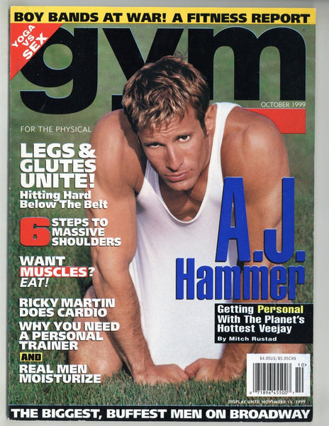 Gym Oct 1999 AJ Hammer, Adam Rochette 100pgs Bodybuilder Gay Magazine M23929