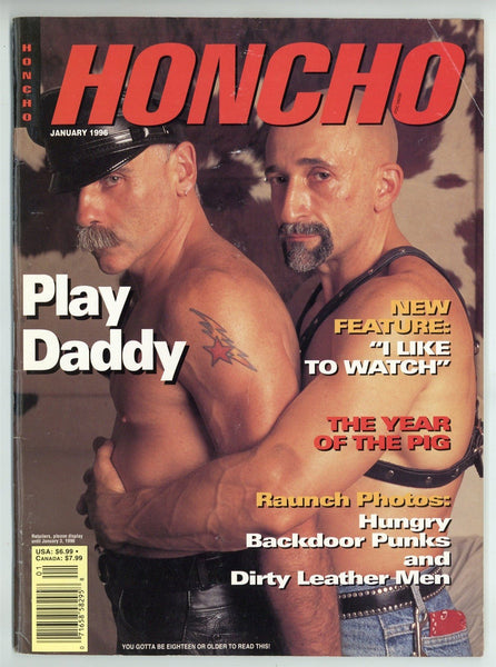 Honcho Jan 1996 Cityboy, Forum Studios, Larry Townsend 100pgs Gay Leather Magazine M23948