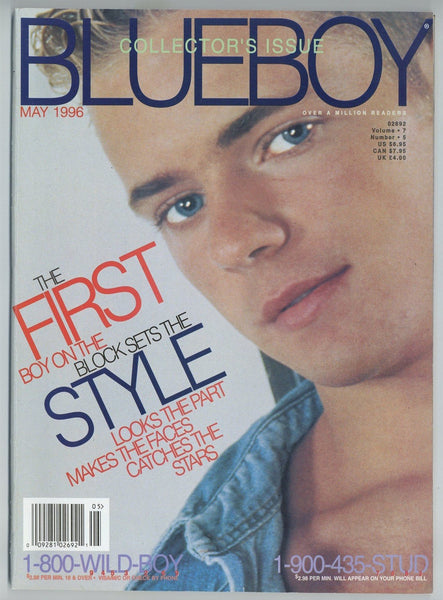 Blueboy May 1996 Collector's Issue Falcon Studios, Kristen Bjorn, Phillip Bradley 116pg Serge Perrault Gay Magazine M24084