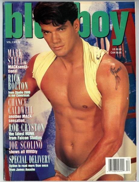 Blueboy 1992 Mark Steel, Rick Bolton, Chance Caldwell, Rob Cryston Falcon 100pgs Joe Scolino Gay Magazine M24168