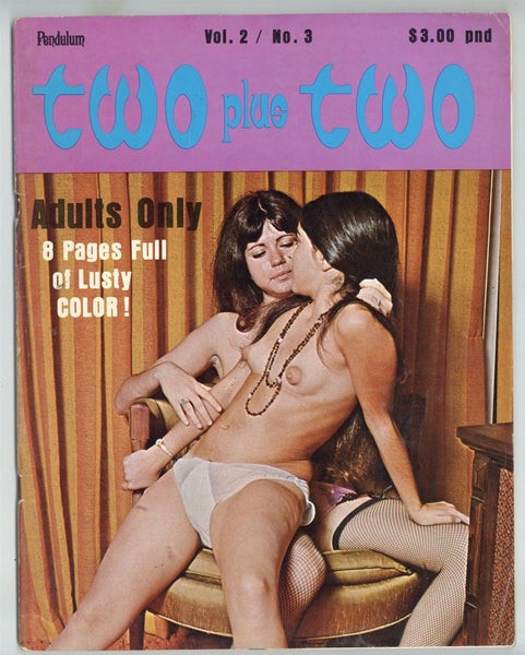 Two Plus Two V2#3 Vintage Lesbian Hippie Erotica 1970 Pendulum Calga 68pgs Ed Woods Jr. Sex Magazine M24362