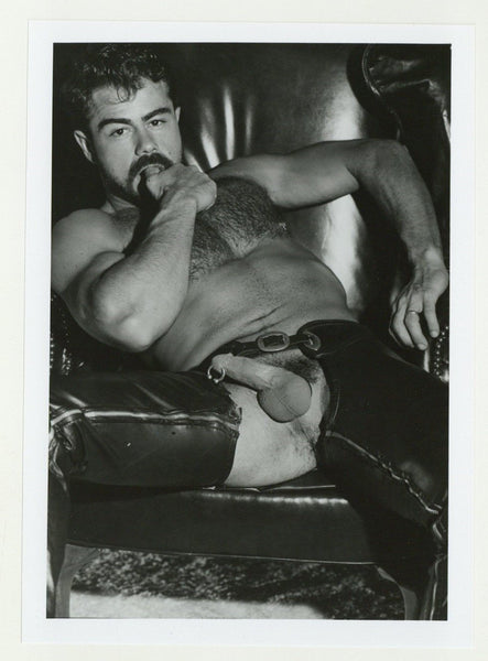 Mike Pereyra 1989 Colt Studio Sexy Stare Teddy Bear Leather Beefcake 5x7 Jim French Gay Nude Photo J10808