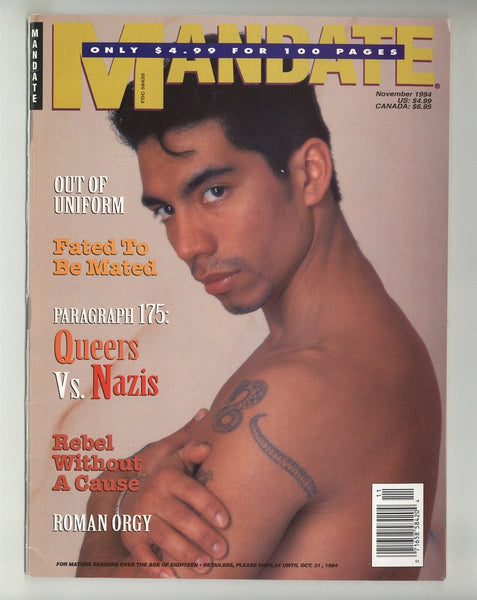 Mandate 1994 Sinbad, Studio 2000, Maxx Studio 100pgs Gay Pinup Magazine M24446