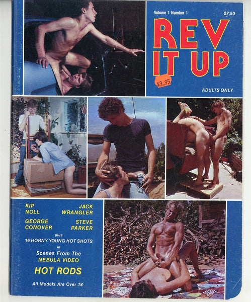 Rev It Up 1979 Kip Noll, Jack Wrangler, George Conover, Steve Parker 48pg Nebula Studios Vintage Gay Sex Magazine M25151