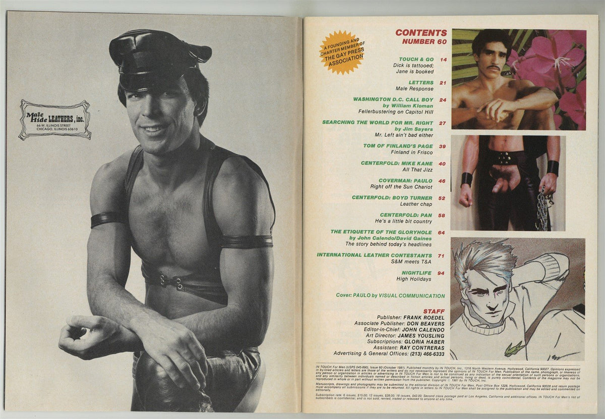 In Touch 1981 Mike Kane Boyd Turner 100pg Tom Of Finland Vintage Gay M ...