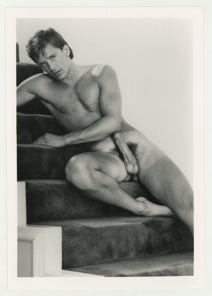 Todd Nugent 1989 Colt Studio 5x7 Jim French Serious Stare Hairy Chest Beefcake Gay Nude Photo J10938