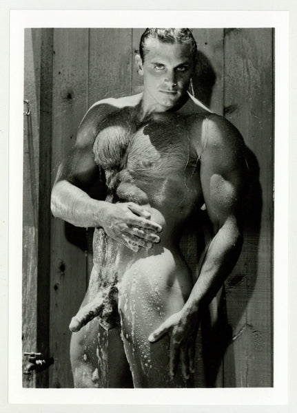 John Pruitt 1994 Colt Studio 5x7 Jim French Hairy Soapy Wet Muscular Hunk Gay Nude Photo J10990