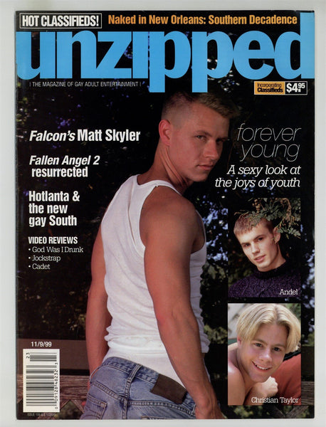 Unzipped 1999 Matt Skyler, Christian Taylor, Marco Mancini 50pgs Gay Magazine M25338