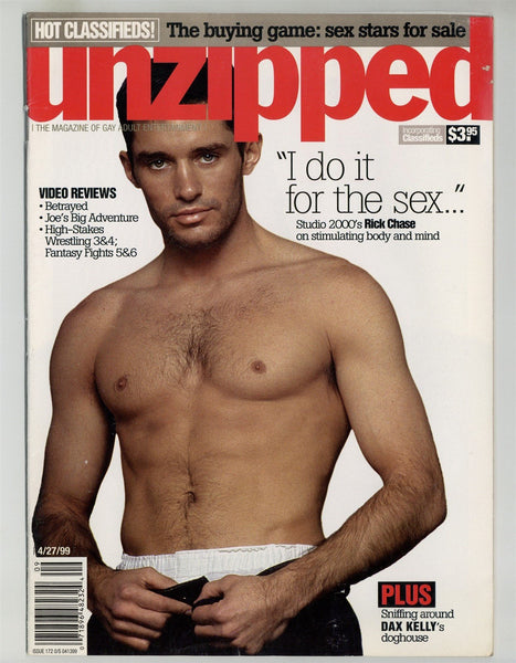 Unzipped 1999 Rick Chase, Malleek Jones, Dax Kelly 50pgs Gay Pinup Magazine M25343