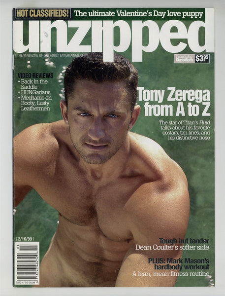 Unzipped 1999 Tony Zerega, Dean Coulter, Mark Mason 50pgs Gay Pinup Magazine M25345