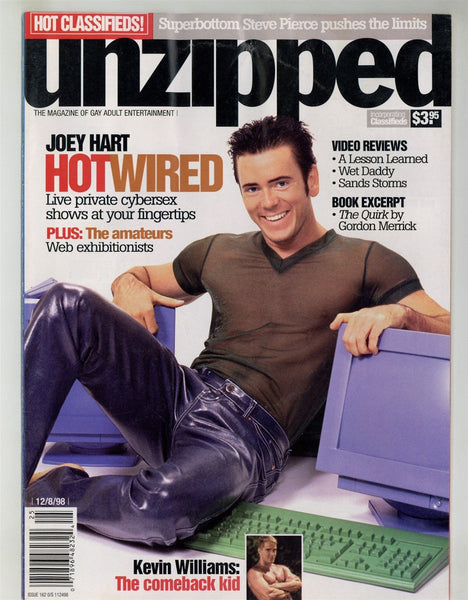 Unzipped 1998 Joey Hart, Kevin Williams, Nick Chevalier 50pgs Gay Pinup Magazine M25348