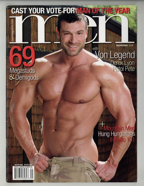 Men Magazine 2008 Derek Lyon Von Legend Julio Carillo 74pgs Gay Magazines M25356