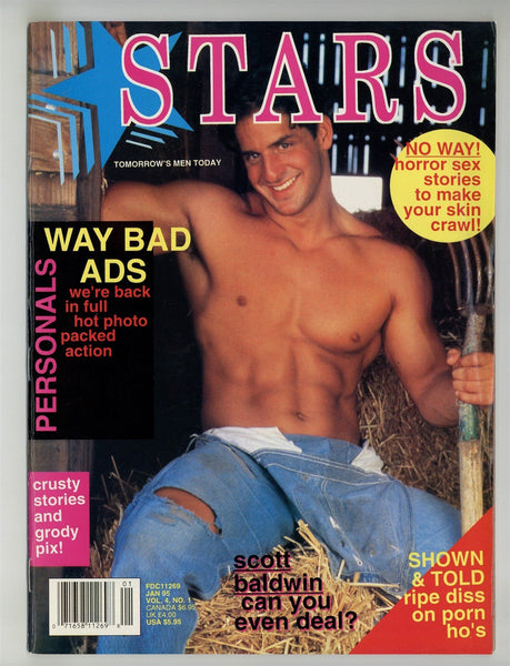 Stars 1995 Scott Baldwin, Scott Stone, Ty Russell 94pgs Gay Pinup Magazine M25394