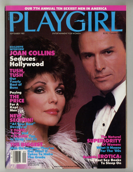 Playgirl 1985 Michael Mitrano, Joan Collins 114pgs Vintage Gay Magazine M24892