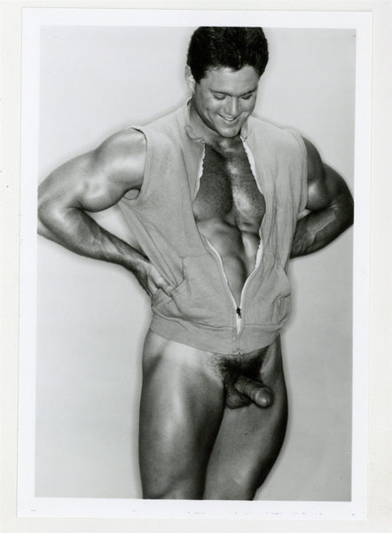 Troy Yeager Smiling Playful Hunk 1986 Hairy Chest Colt Studios 5x7 Jim French Gay Nude Photo J10977