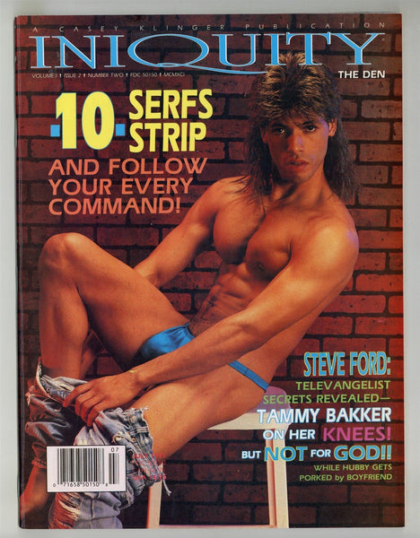 Iniquity 1991 Brad Stone, Tony Bello, Scott Mason 84pgs Gay Beefcakes Magazine M26060