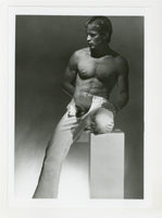 Clyde Wallace 1980 Unzipped Hairy Chest Beefcake Colt Studios 5x7 Jim French Gay Nude Photo J11095