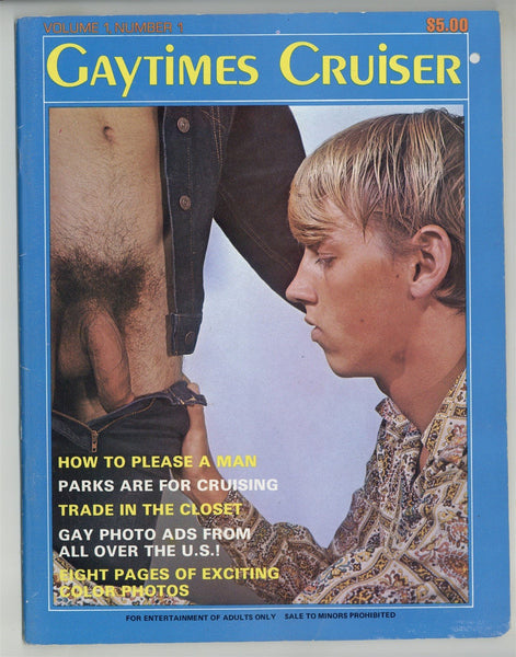 Gaytimes Cruiser V1#1 1974 Vintage Gay Pictorial Pulp 1974 Homo-Erotica 48pg Vintage Magazine M26652