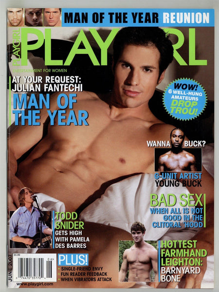 Playgirl 2007 Julian Fantechi, Chase Wright 98pgs Beefcake Gay Pinup Magazine M26724