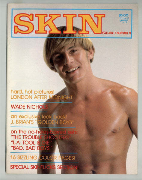 Skin 1980 Wade Nichols, J Brian, Cain of London 56pgs Vintage Gay Pinups Magazine M26753