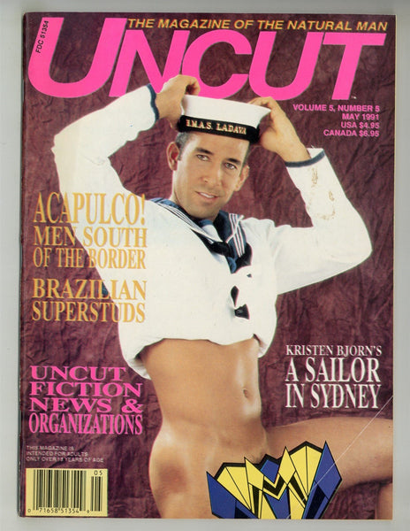 Uncut 1991 Kristen Bjorn, Carlos Carillo, Jim Moss 84pgs Gay Pinup Magazine M26758