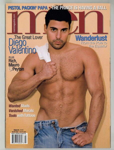 Men 2008 Diego Valentino, Peyton Holt, Mauro 74pg Gay Pinup Magazine M26785