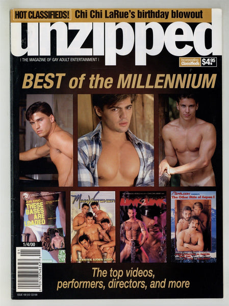 Unzipped 2000 Jeff Stryker, Dereck Bishop Best of Millennium Stars 50pgs Gay Pinup Magazine M26926