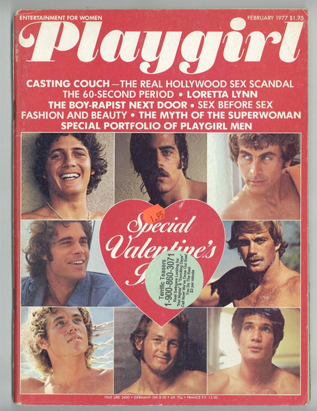 Playgirl 1977 Richard Baney Joe Pearson 146p Valentine Issue Gay Pinup Magazine M28018