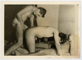 Threesome Homoerotic Group Sex 1960 Beefcake 5x7 Gay Art Nude Physique Photo J11148