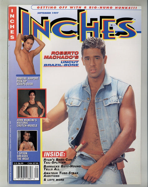 Inches 1997 Roberto Machado, Mike Nichols, John Mancini 100pgs Gay Beefcake Magazine M28598