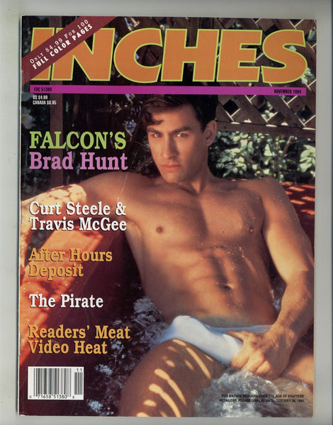 Inches 1994 Brad Hunt Falcon Studios, Curt Steele, 100pgs Travis McGee Gay Beefcake Magazine M28599