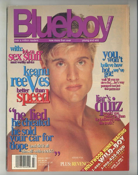 Blueboy 1995 Steve Fox, Drew Nolan, Ty Russell, Hunter Scott 100pgs Gay Magazine M28696