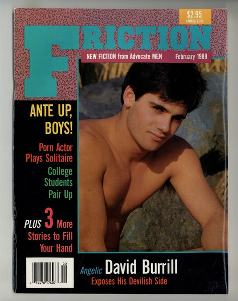 Friction 1988 David Burrill, Paul Davis 68p Vintage Advocate Gay Pinup Magazine M28812