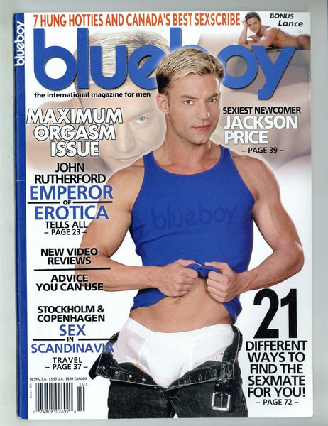 Blueboy 2001 George Vidanov, Jackson Price, Thomas Williams 84pgs Joe Foster Gay Magazine M29010