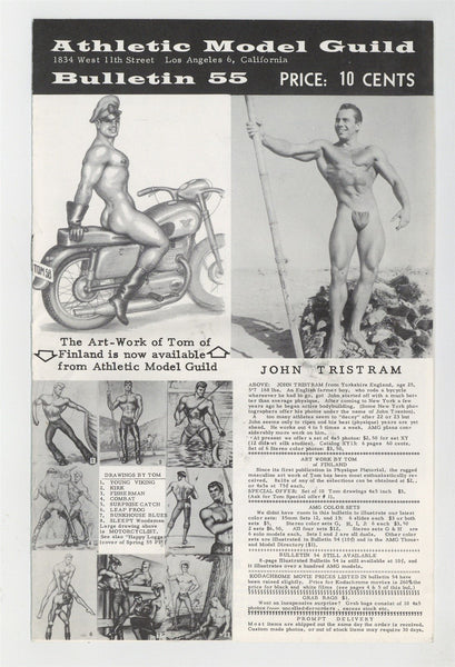 Athletic Model Guild Bulletin 1959 AMG, Tom Of Finland 8pgs Gay Physique Magazine M29112