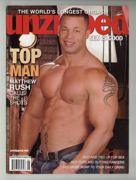 Unzipped 2007 Matthew Rush, Scott Tanner, Chase Hunter 82pgs Gay Pinup Magazine M29368