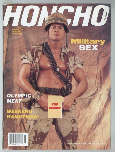 Honcho 1992 Damien Michaels, Maxx Studio, Roberto Roma, David 96pgs Military Men Gay Magazine M29473