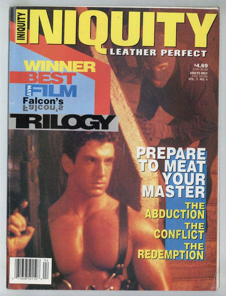 Iniquity 1994 Falcon Trilogy The Abduction, The Conflict, Redemption 84pgs Gay Pinup Magazine M29497