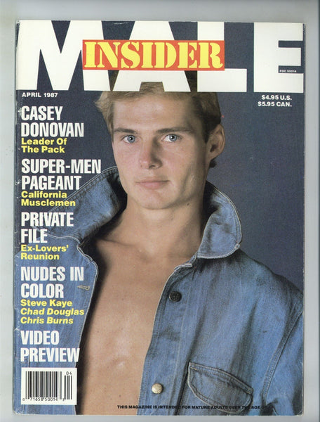 Male Insider 1987 Casey Donovan Steve Kaye, Chad Douglas, Chris Burns 84pgs Gay Magazine M29769