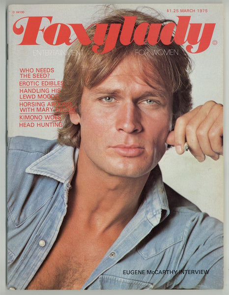 Foxy Lady 1975 Carlo Amati, Eugene McCarthy 116pgs Vintage Gay Magazine M25569