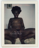 Black Woman 1960 Vintage Polaroid w/Love Note Pussy Spread Tongue Out African American Q8840