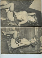 Q-P DOLL #1 Dawson 1950 Pin-Up Mag Blond Bomshell Garters Sheer Stockings Sheer